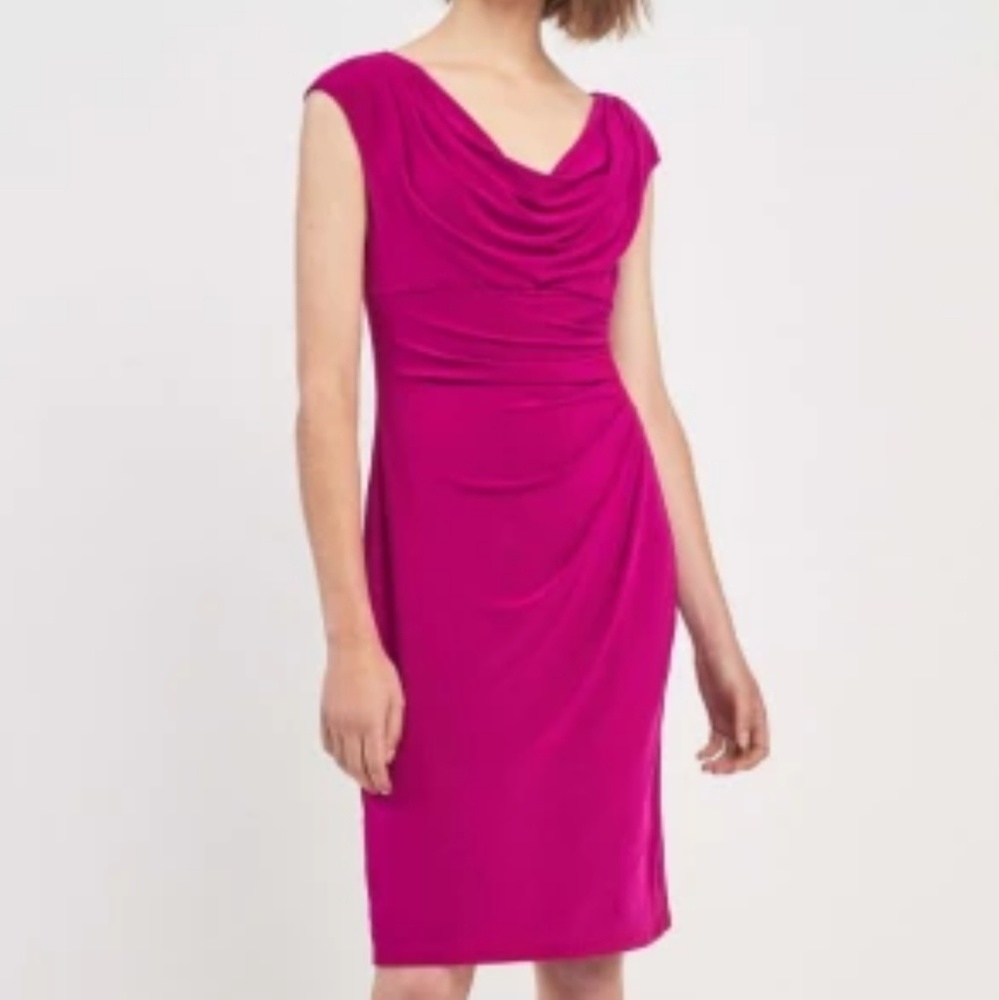 Ralph Lauren hot pink midi dress in size 4